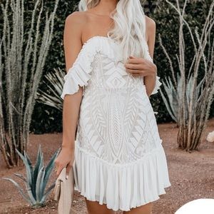 Vici strapless white dress
